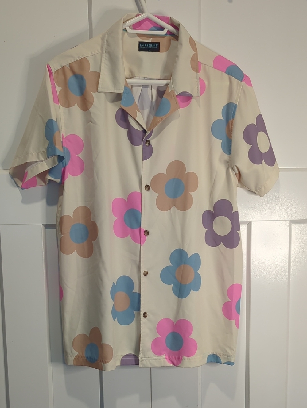 Island Haze Mens Floral Shirt Size L